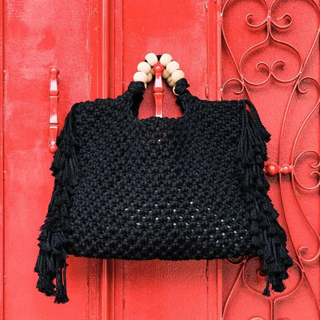 Crochet Boho Fringe Beach Bag