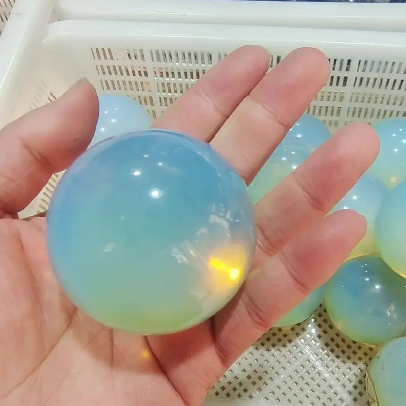 Natural White Opal Crystal Sphere