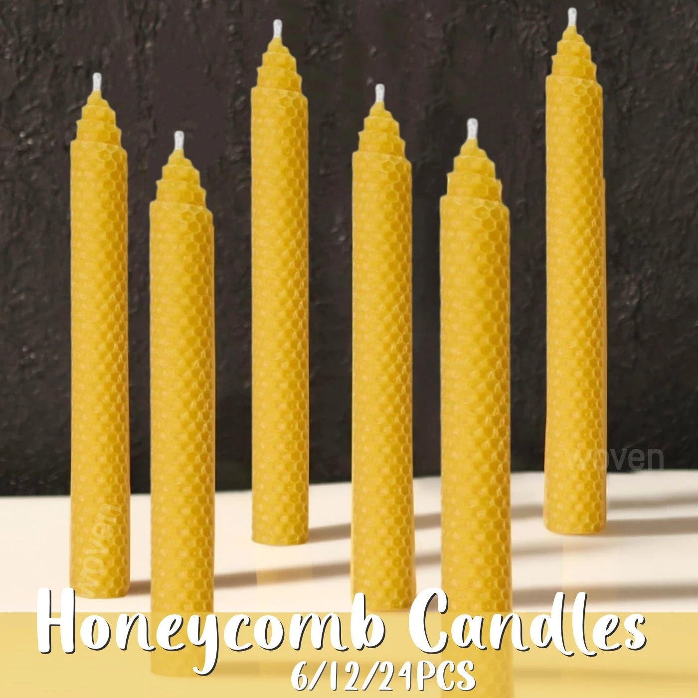 Hand-Rolled Beeswax Taper Candles