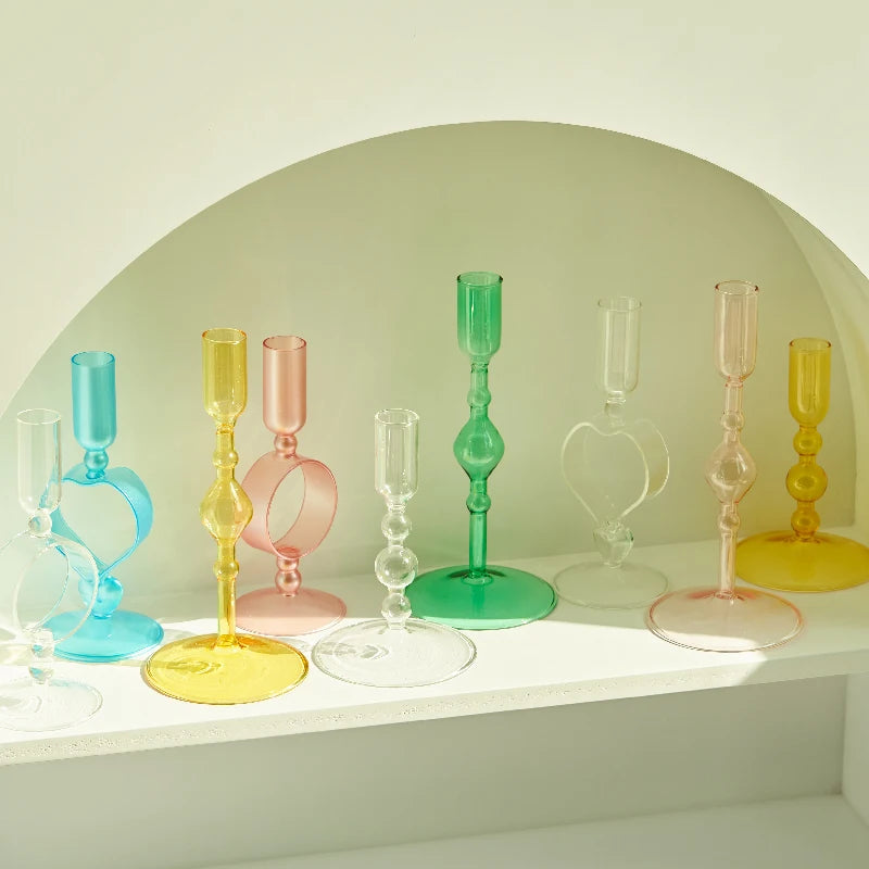 Glass Taper Candle Holders (12 style options)