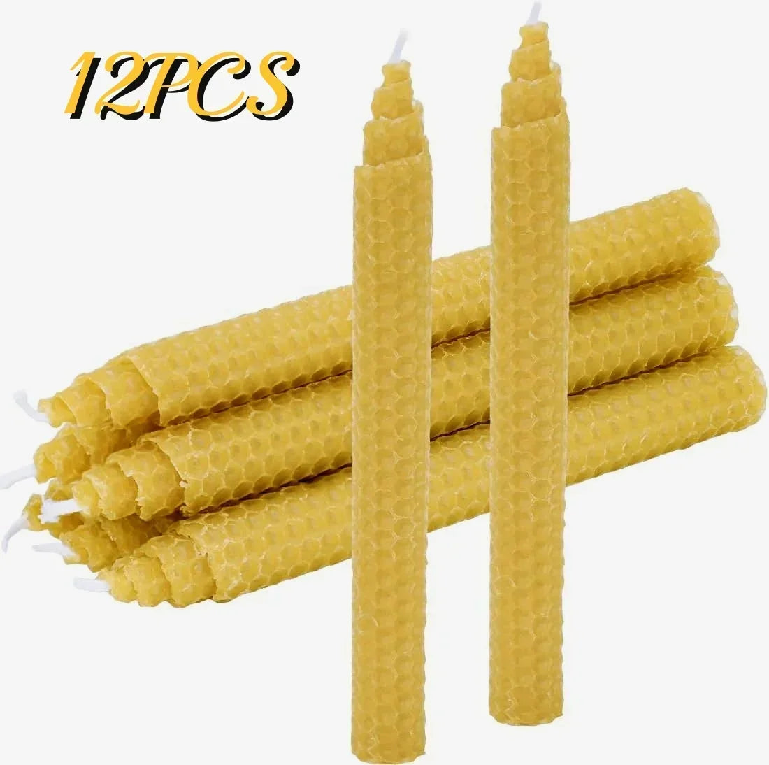 Hand-Rolled Beeswax Taper Candles