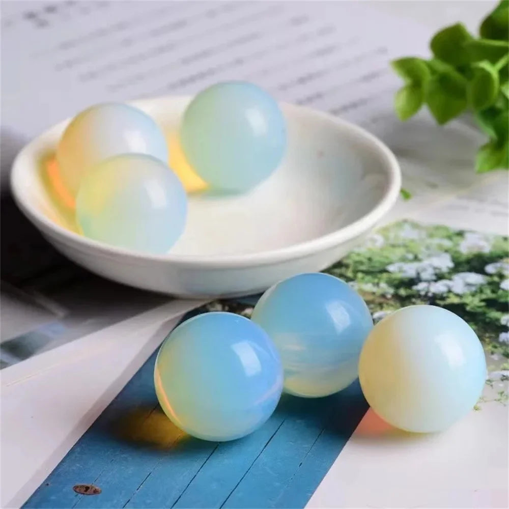 Natural White Opal Crystal Sphere