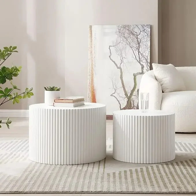 Round Nesting Coffee Tables Set