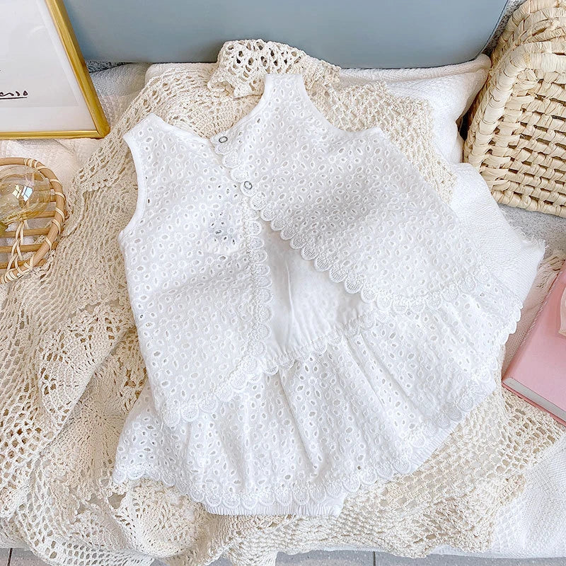 Girl's Lace Top & Skort Set