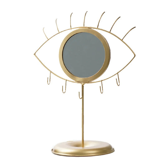 Wrought Iron Evil Eye Mirror with Jewelry Dish