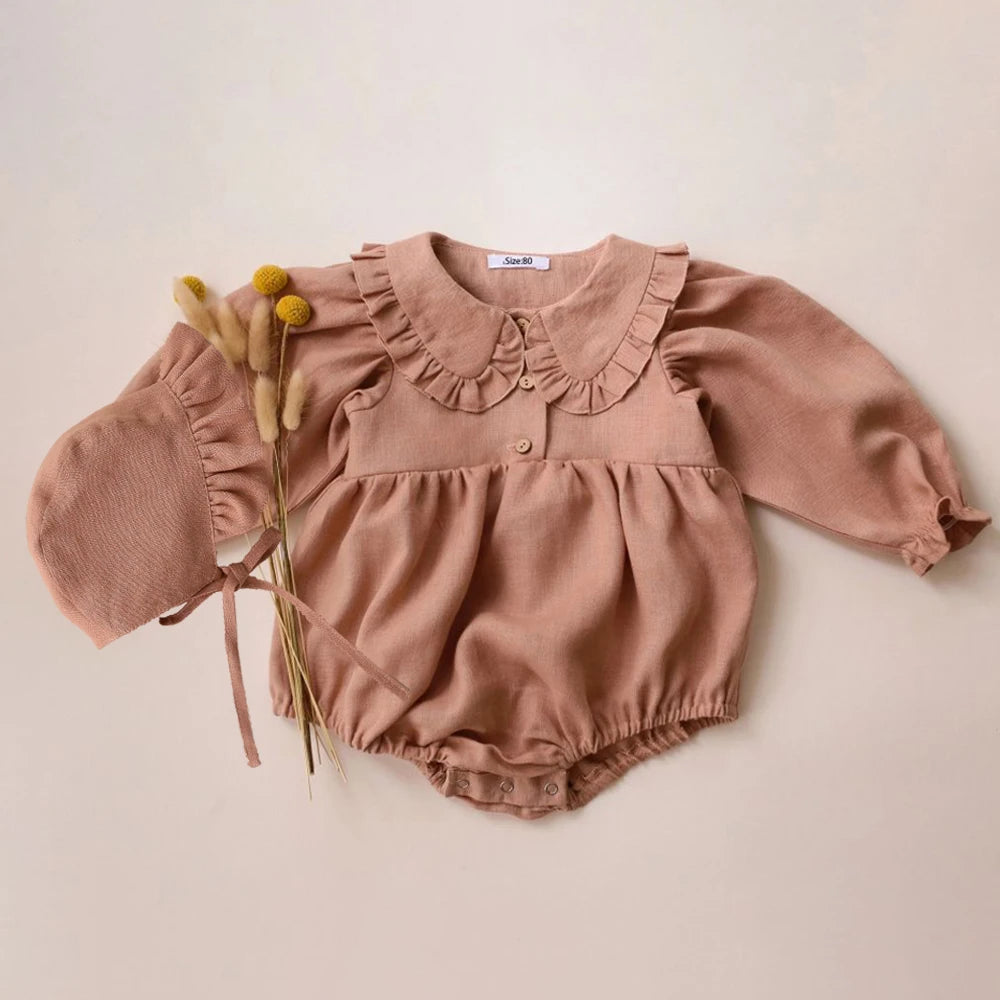 Baby Girls Romper & Hat Set (4 color options)
