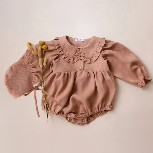 Baby Girls Romper & Hat Set (4 color options)