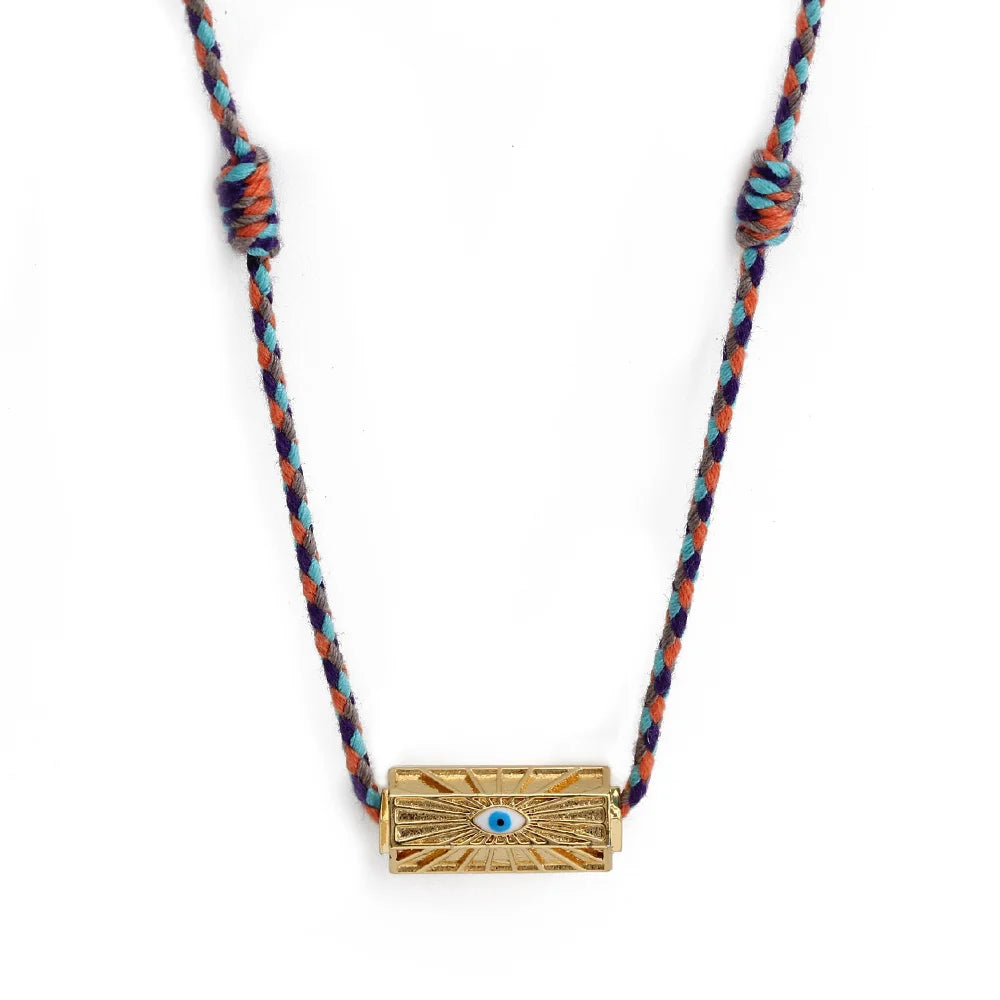 Evil Eye Handmade Braided Necklace
