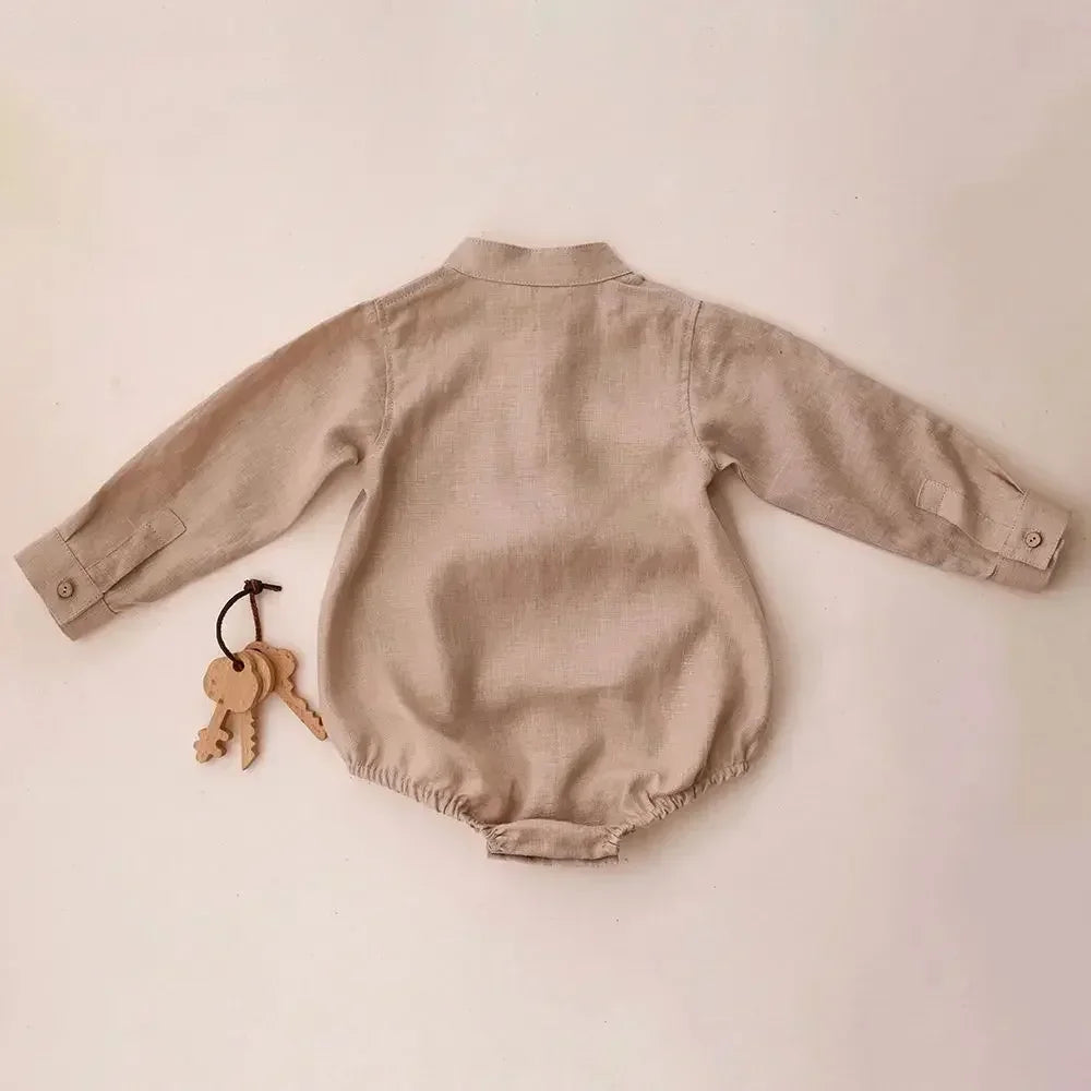 Baby Boy Long-Sleeved Button-up Onesie