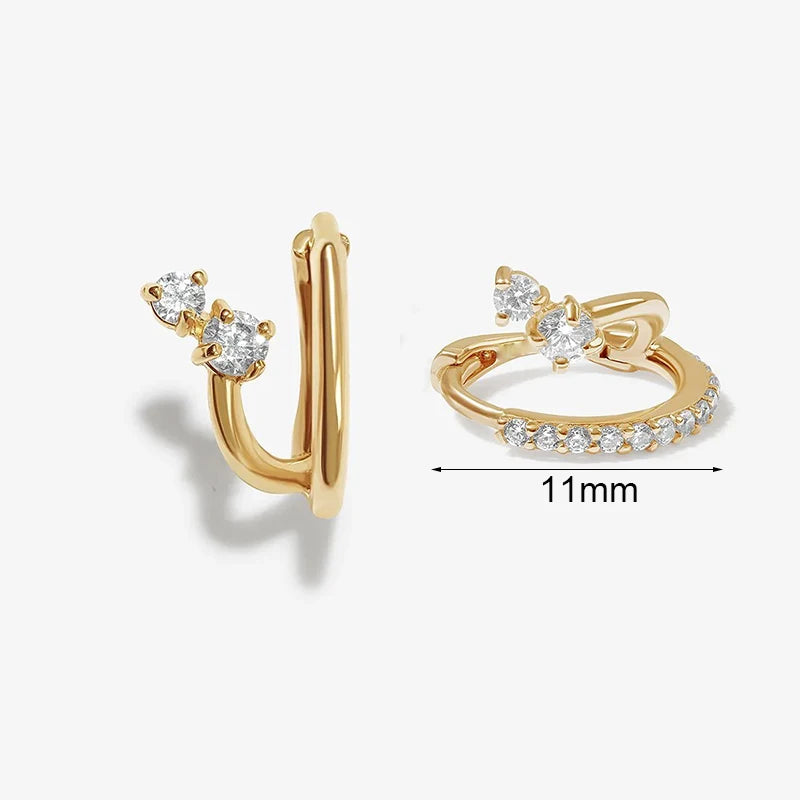 Gold Plated Cubic Zirconia Earrings (8 style options)