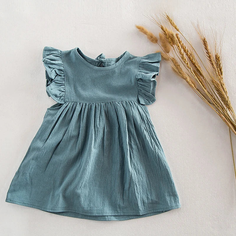 Baby Girls Dress with Ruffled Sleeves (3 colors)