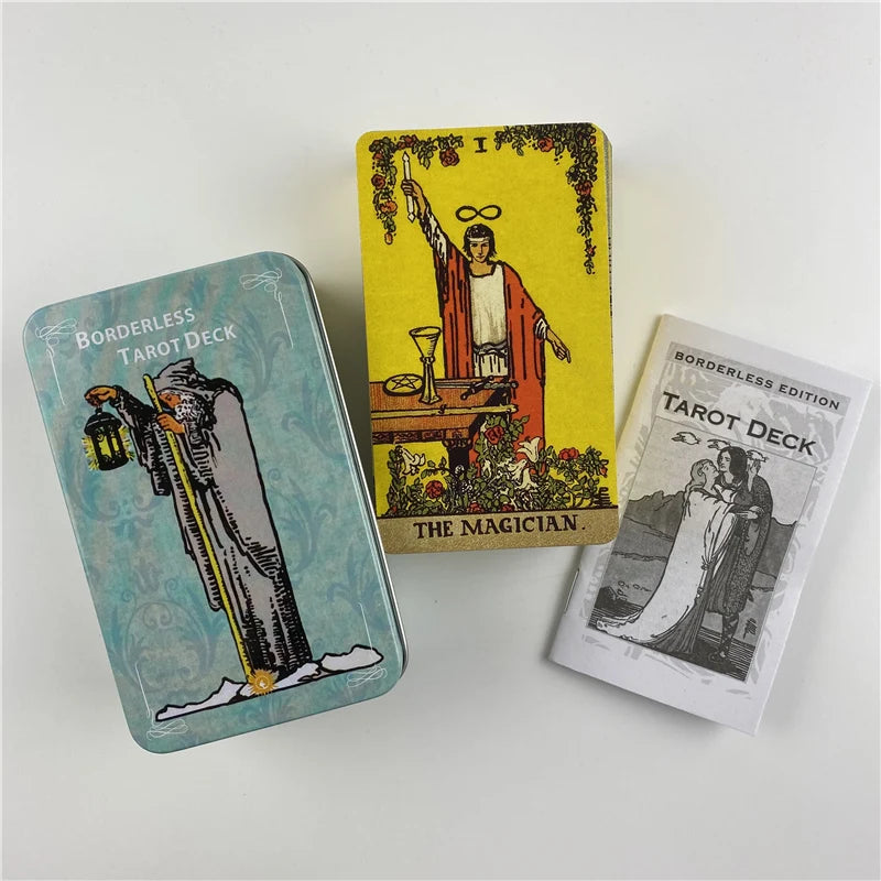 Metal Box with Gilded Edition Rider Tarot Card Deck