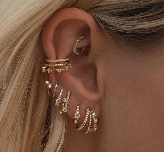 Gold Plated Cubic Zirconia Earrings (8 style options)