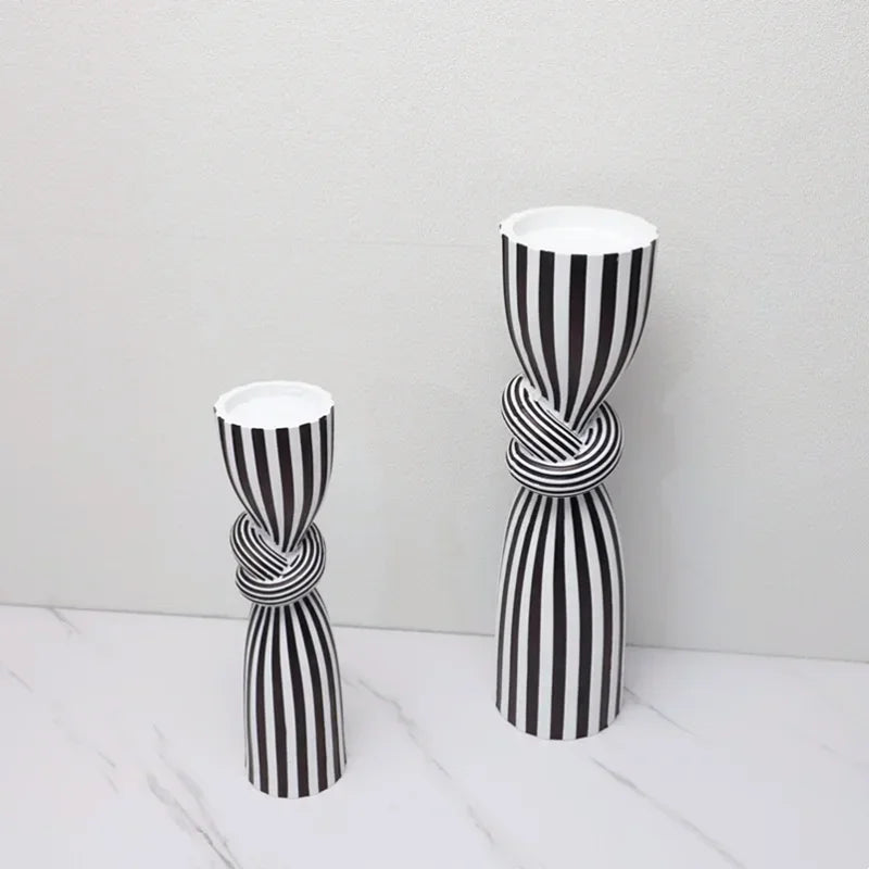 Striped Knot Single Candle Holder