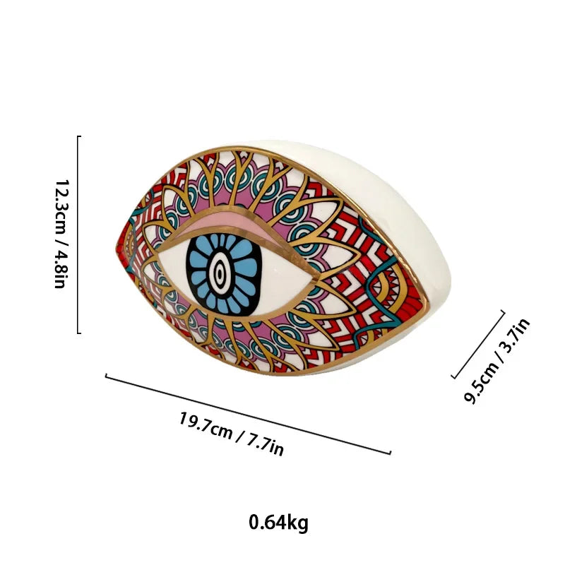 Ceramic & Enamel Evil Eye Sculpture