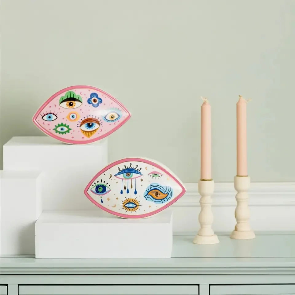 Ceramic & Enamel Evil Eye Sculpture