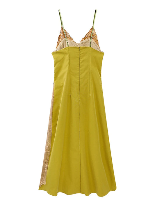 Lace Patchwork Design Cami Dress