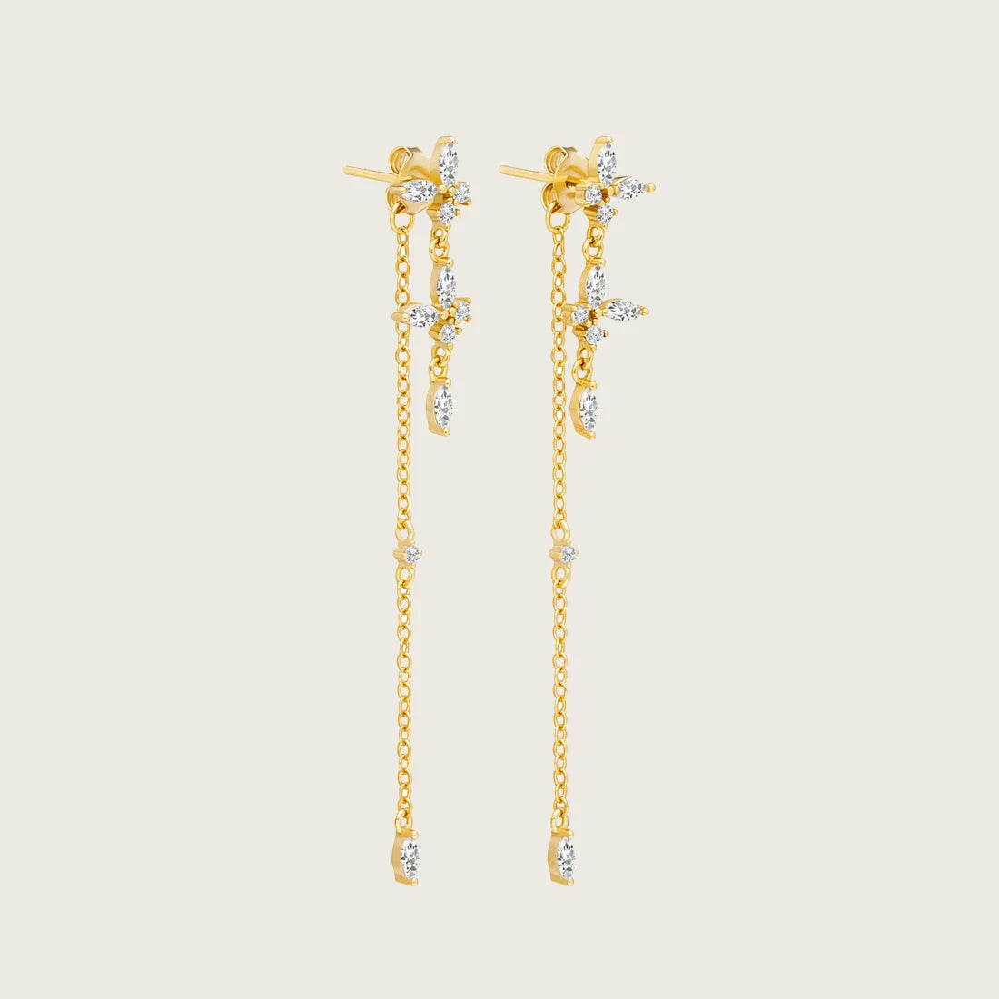 Gold-plated Chain & Stud Earrings (various styles)