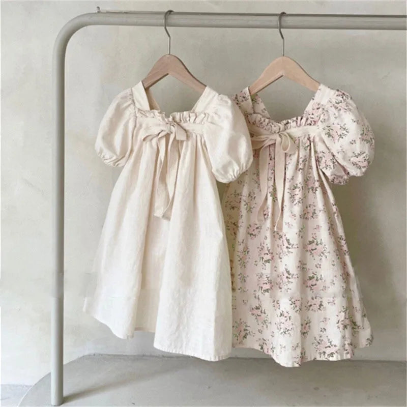 Girls' Bubble Sleeve Dress (2 colors)