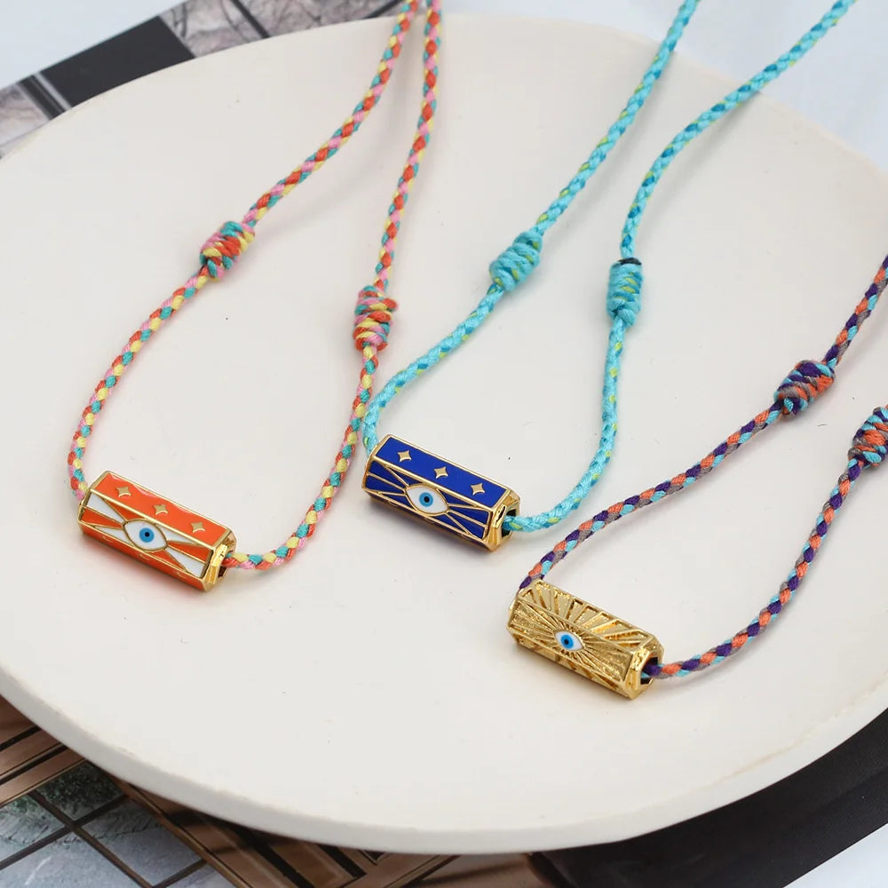 Evil Eye Handmade Braided Necklace