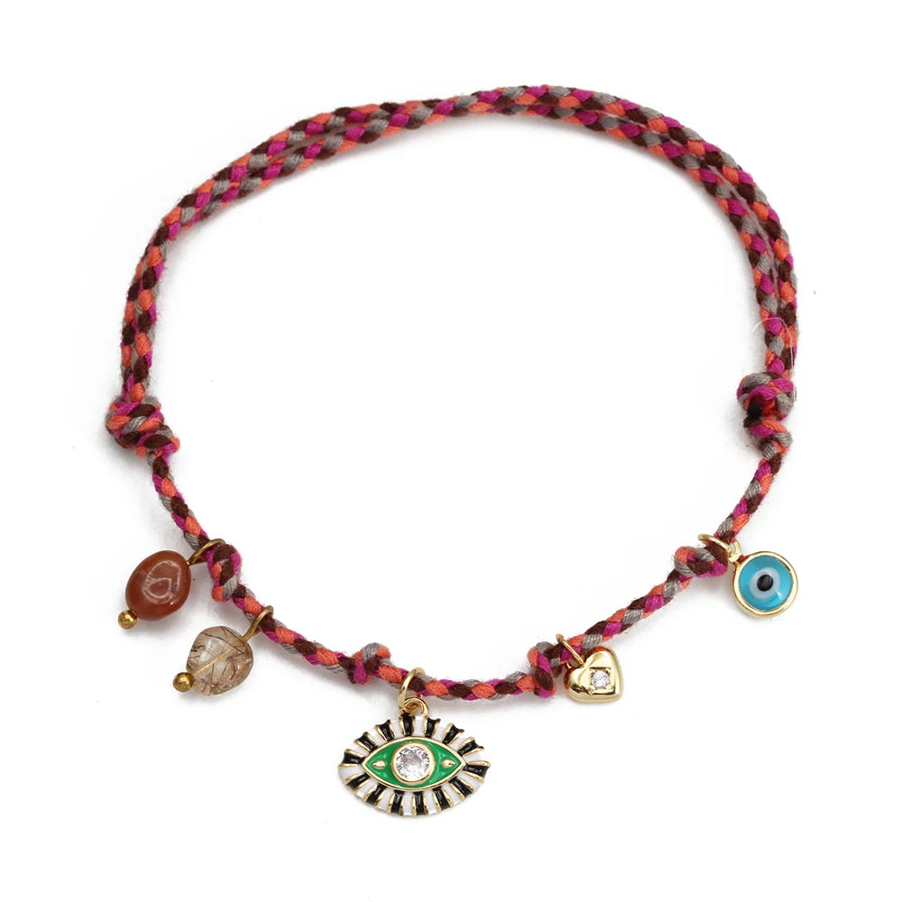 Colorful Evil Eye Braided Bracelets