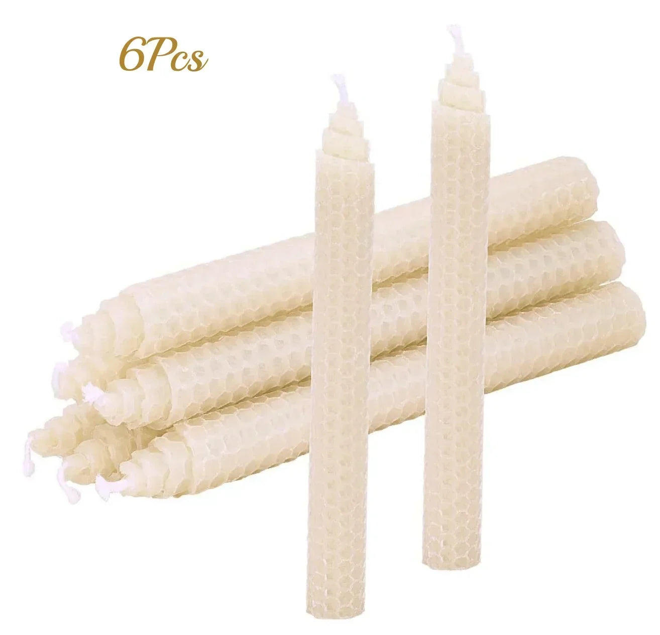 Hand-Rolled Beeswax Taper Candles