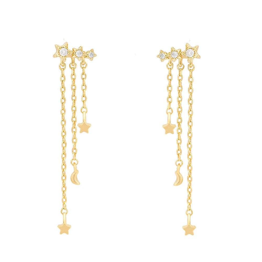 Cloud, Star & Moon Chain Earrings (various styles)