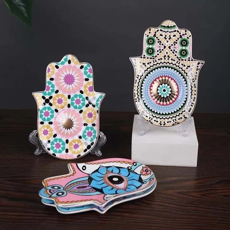 Hand-painted Evil Eye Coffee Mug and Saucer set