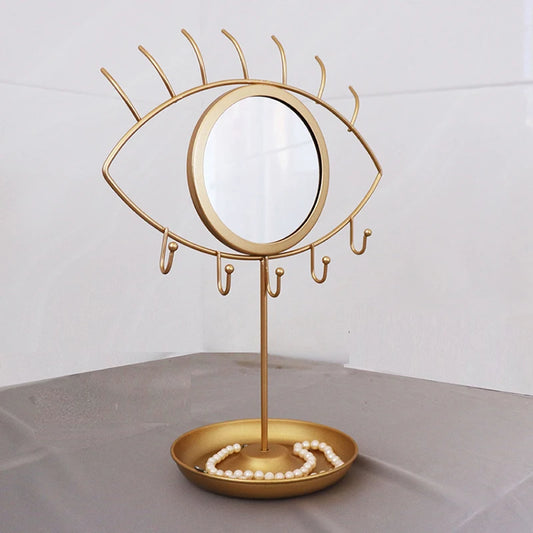 Wrought Iron Evil Eye Mirror with Jewelry Dish
