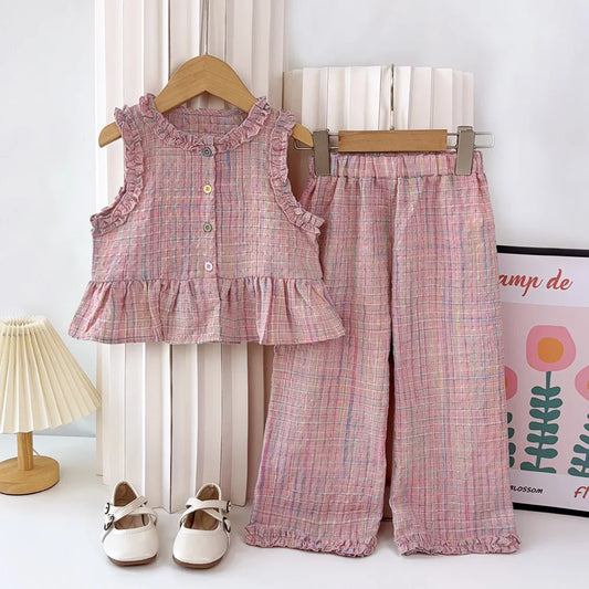 Girl's Pink Two-piece Set