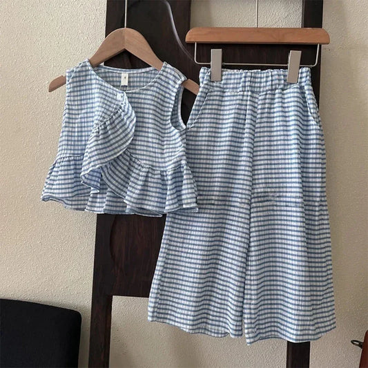 Girls Two Piece Gingham Set