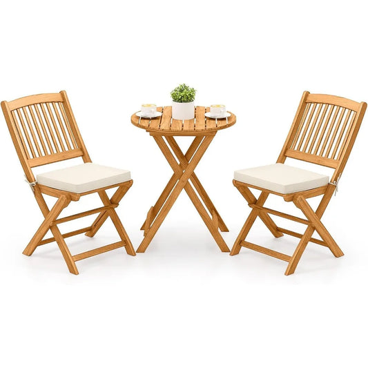 Acacia Wood Folding Bistro Set