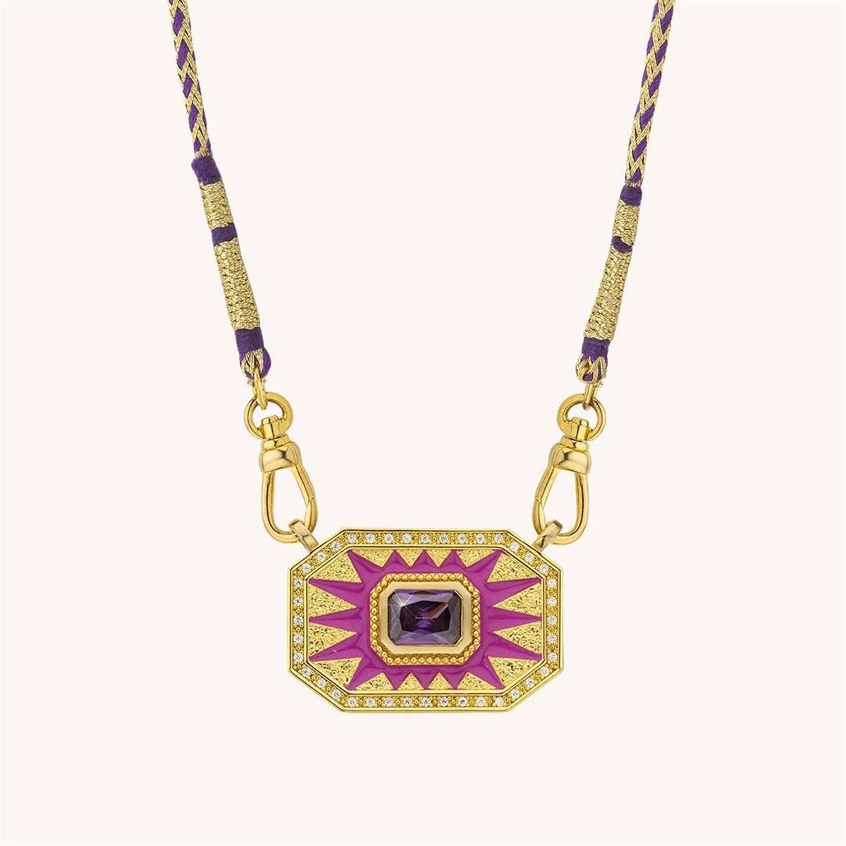 Tarot Cards Inlaid Gem Necklace