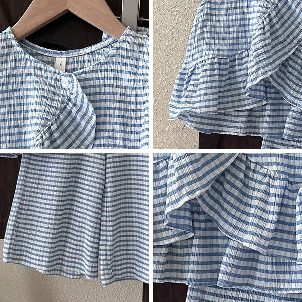Girls Two Piece Gingham Set