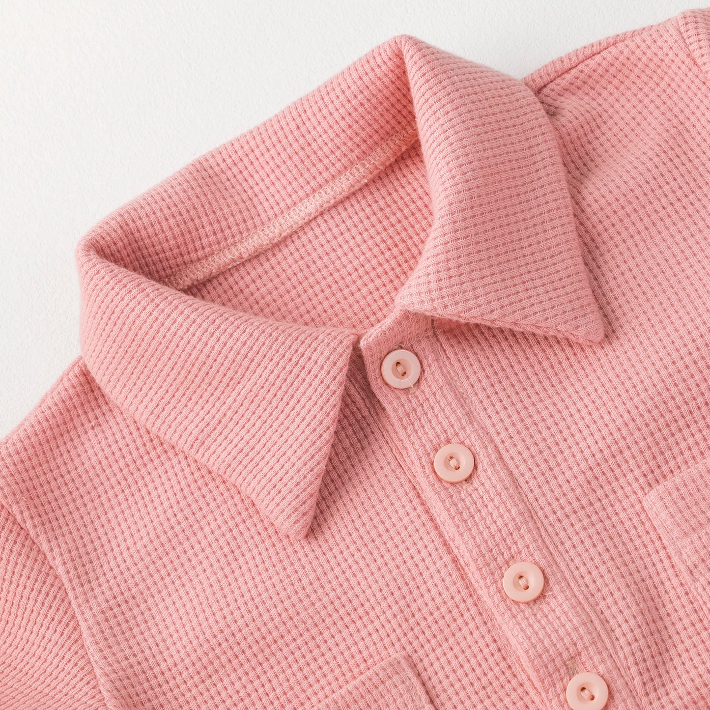 Boys Newborn Waffle-Weave Button up Onesie