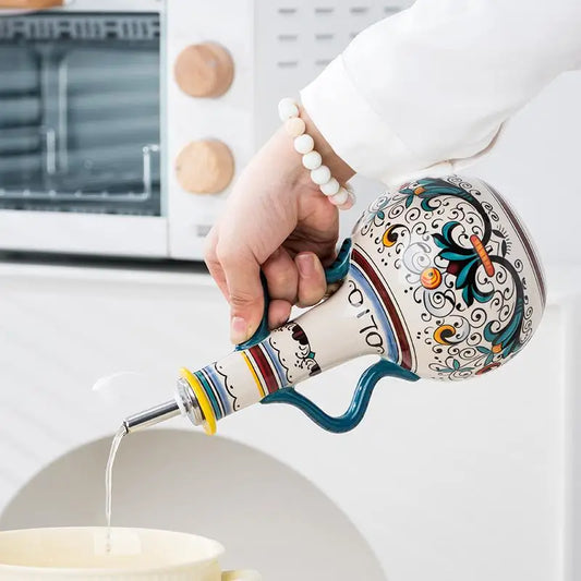 Handmade Ceramic Olive Oil Bottle