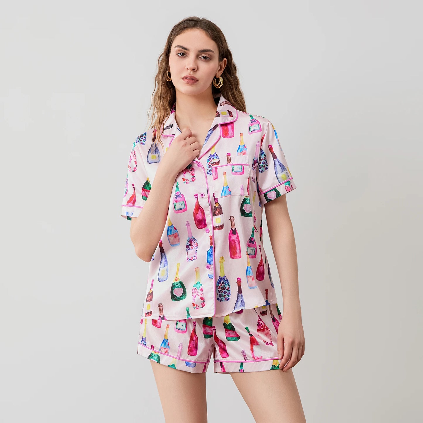 Champagne Lounge Set (Shirt & Shorts)