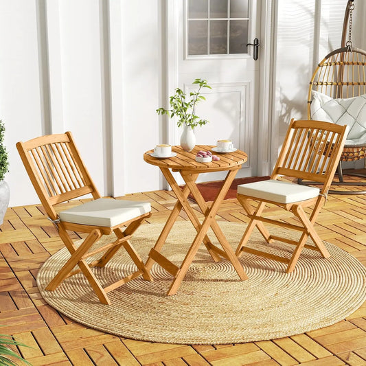 Acacia Wood Folding Bistro Set
