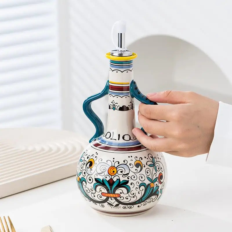 Handmade Ceramic Olive Oil Bottle