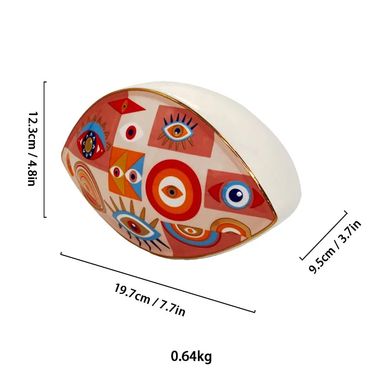 Ceramic & Enamel Evil Eye Sculpture