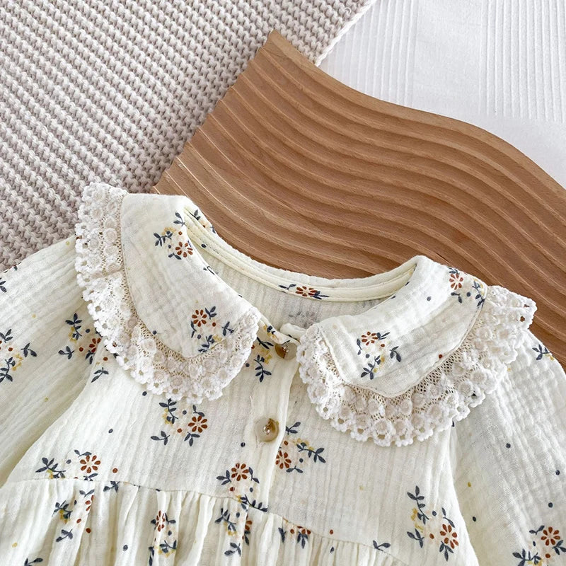 Baby Girl Long-Sleeved Floral Romper