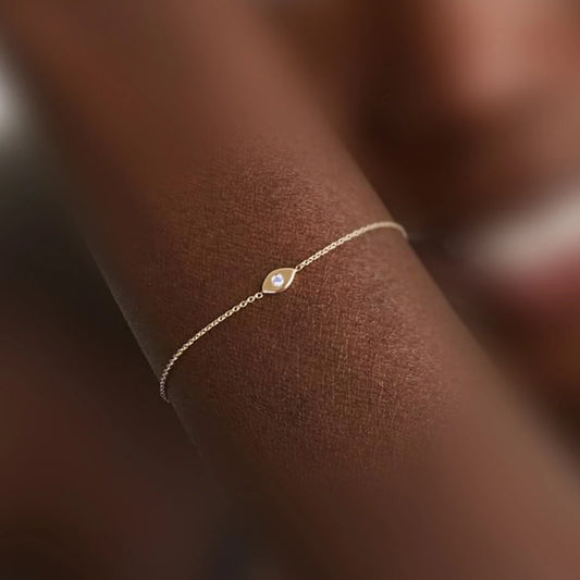 Sterling Silver & Zircon Evil Eye Bracelet (various designs)