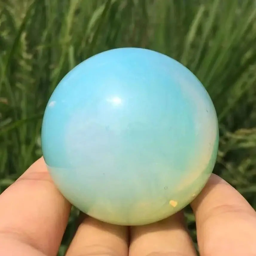 Natural White Opal Crystal Sphere