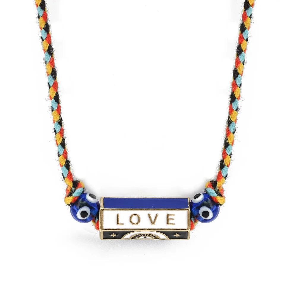 Evil Eye Handmade Braided Necklace
