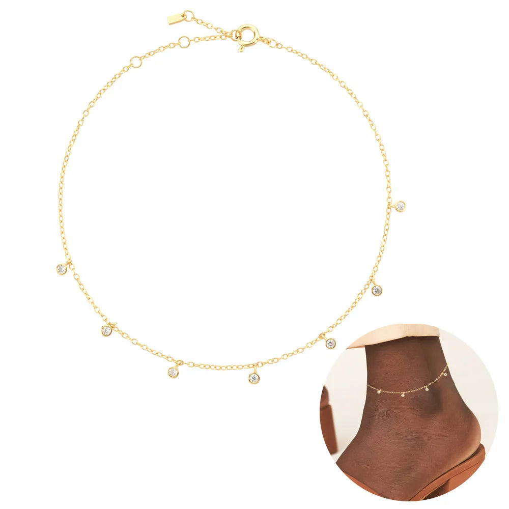 Sterling Silver & Gold-plated Anklets (6 options)