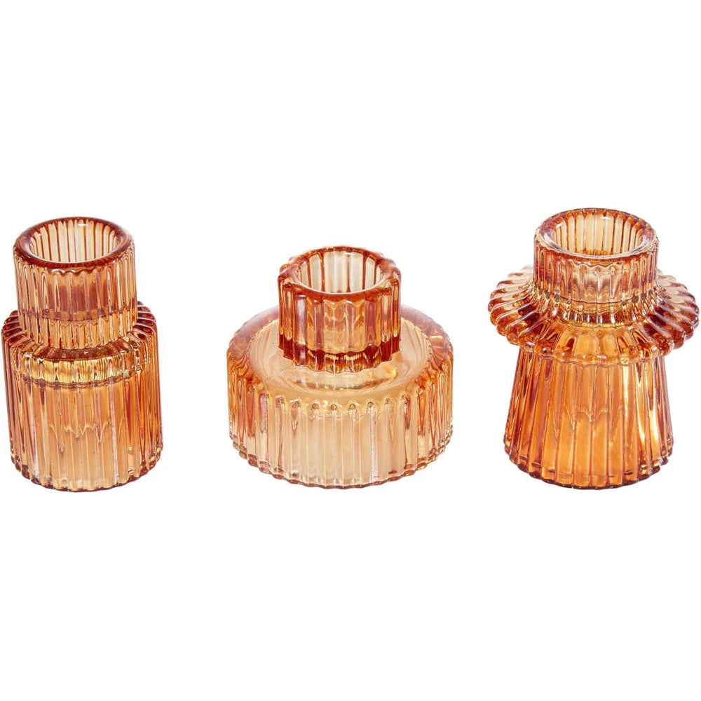 Colored Glass Candle Holders (4 color options)