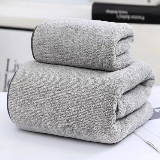 Microfiber Striped Towel Set (1 bath towel & 1 hand towel)