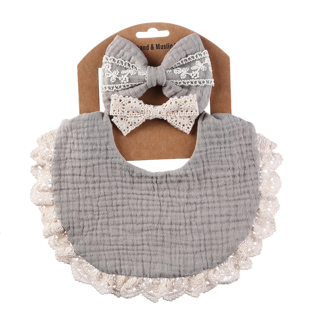 Muslin Baby Bib & Bows