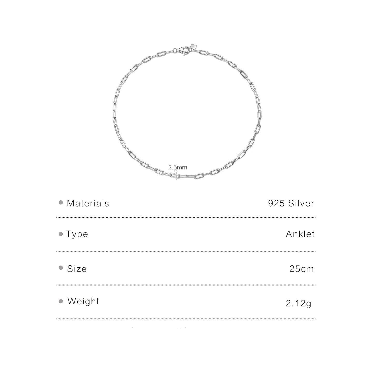 Sterling Silver & Gold-plated Anklets (6 options)
