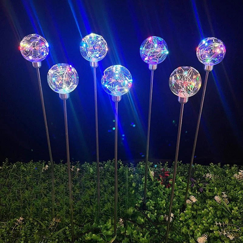 Copper Wire Transparent Ball Outdoor LED Solar Light